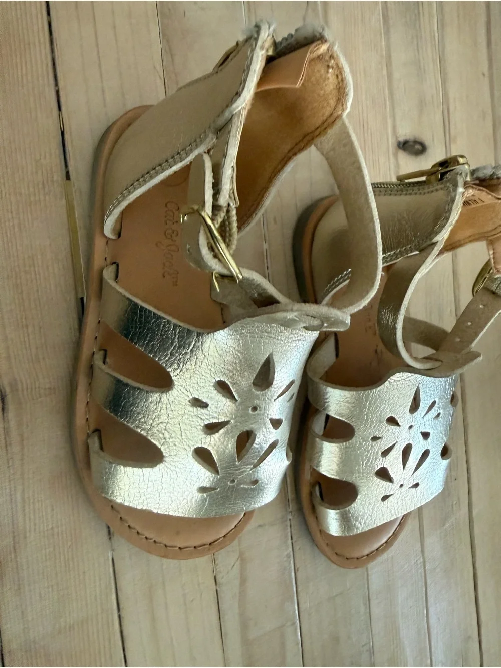 Cat & Jack Metallic Gold Gladiator Kids Sandals